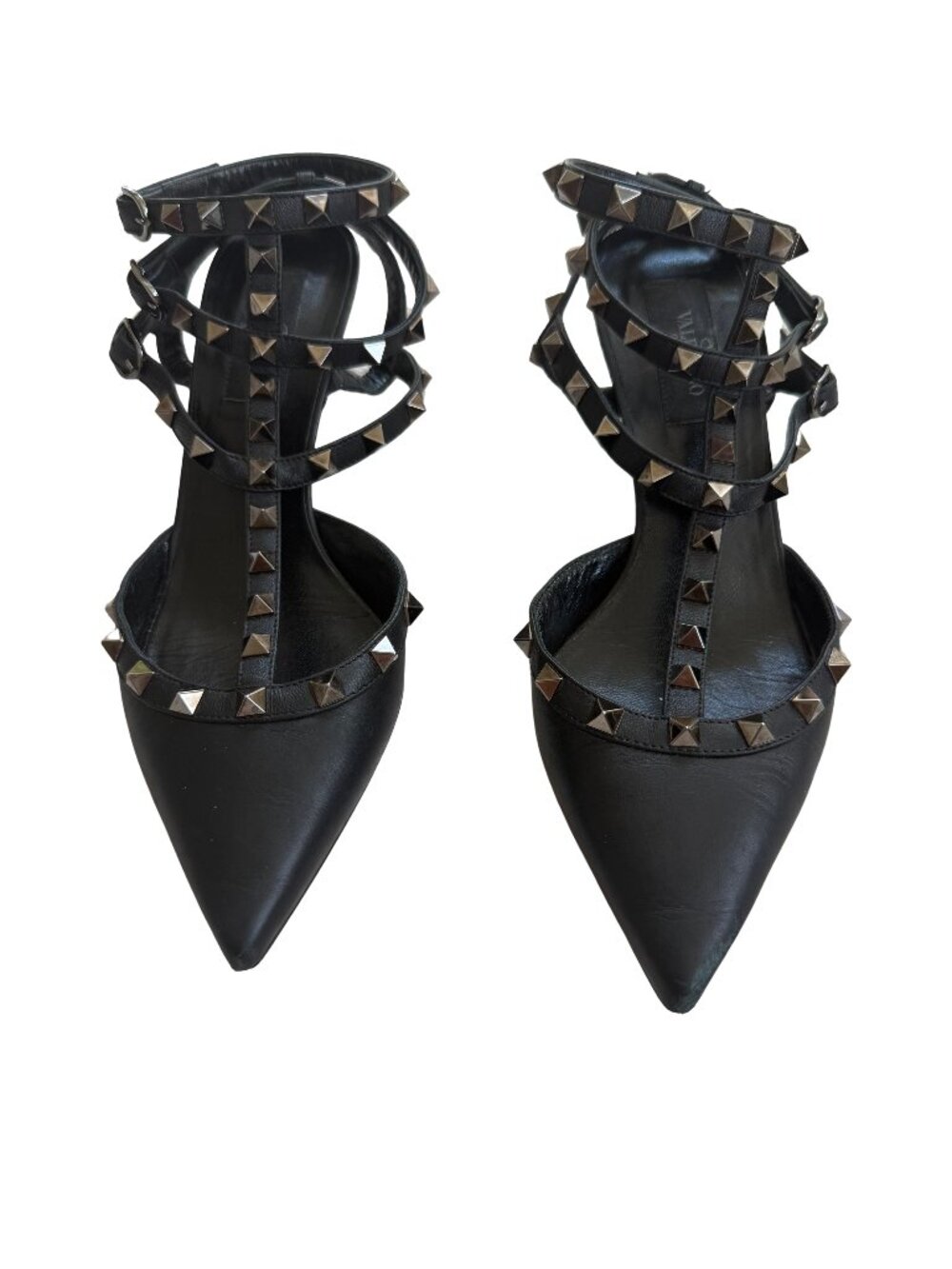 Valentino Garavani Rockstud Caged Pumps 65mm Black Leather Size 37.5